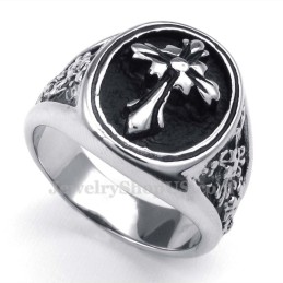 Anello Con Croce In Titanio