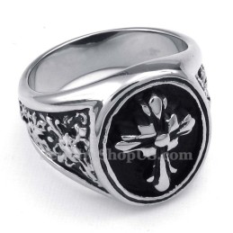 Anello Con Croce In Titanio