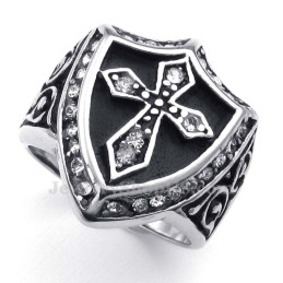 Anello Con Croce In Titanio