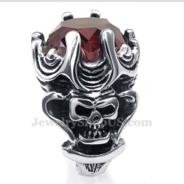 Anello In Titanio Con Zircone Rosso