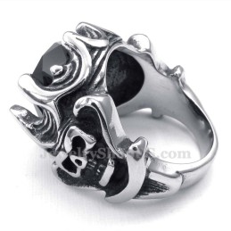 Anello In Titanio Con Zircone Nero