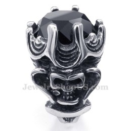 Anello In Titanio Con Zircone Nero