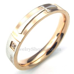 Anello Con Croce In Titanio Oro Rosa