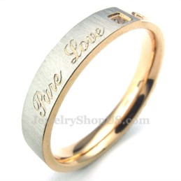 Anello Con Croce In Titanio Oro Rosa