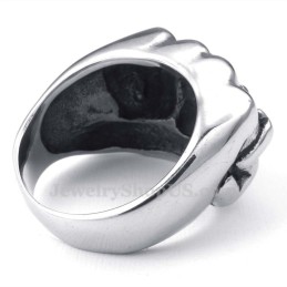Anello A Pugno In Titanio Con Zircone Rosso