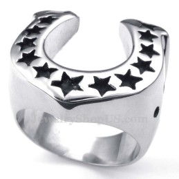 Anello Per Zoccolo Di Cavallo In Titanio Con Stella A Cinque Punte