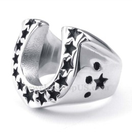 Anello Per Zoccolo Di Cavallo In Titanio Con Stella A Cinque Punte