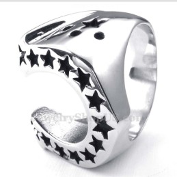 Anello Per Zoccolo Di Cavallo In Titanio Con Stella A Cinque Punte