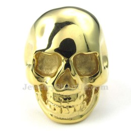 Anello In Titanio Con Teschio D'Oro