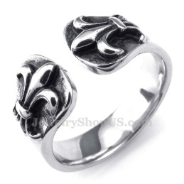 Anello In Titanio Con Apertura A Croce E Fiore