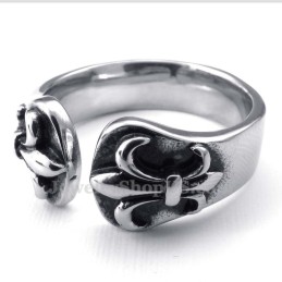 Anello In Titanio Con Apertura A Croce E Fiore
