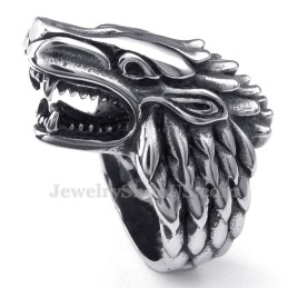 Anello Testa Di Lupo In Titanio