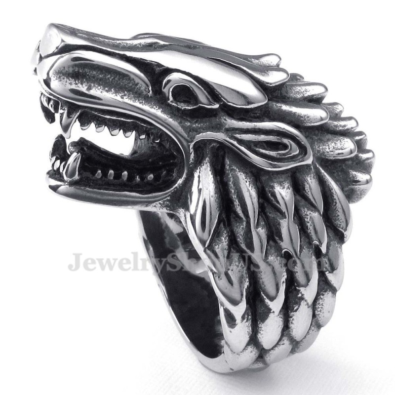 Anello Testa Di Lupo In Titanio Anello Testa Di Lupo In Titanio