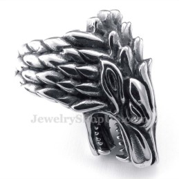 Anello Testa Di Lupo In Titanio