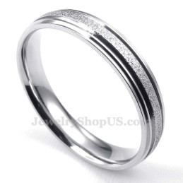Anello A Forma Di Cuore Con Sabbiatura In Titanio (Donna)