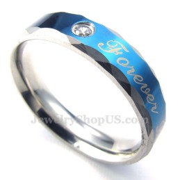 Anello Di Coppia Forever Love In Titanio Blu (Uomo)