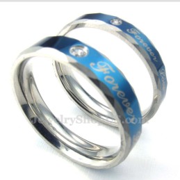Anello Di Coppia Forever Love In Titanio Blu (Uomo)