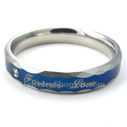 Anello Di Coppia In Titanio Blu Forever Love (Donna)