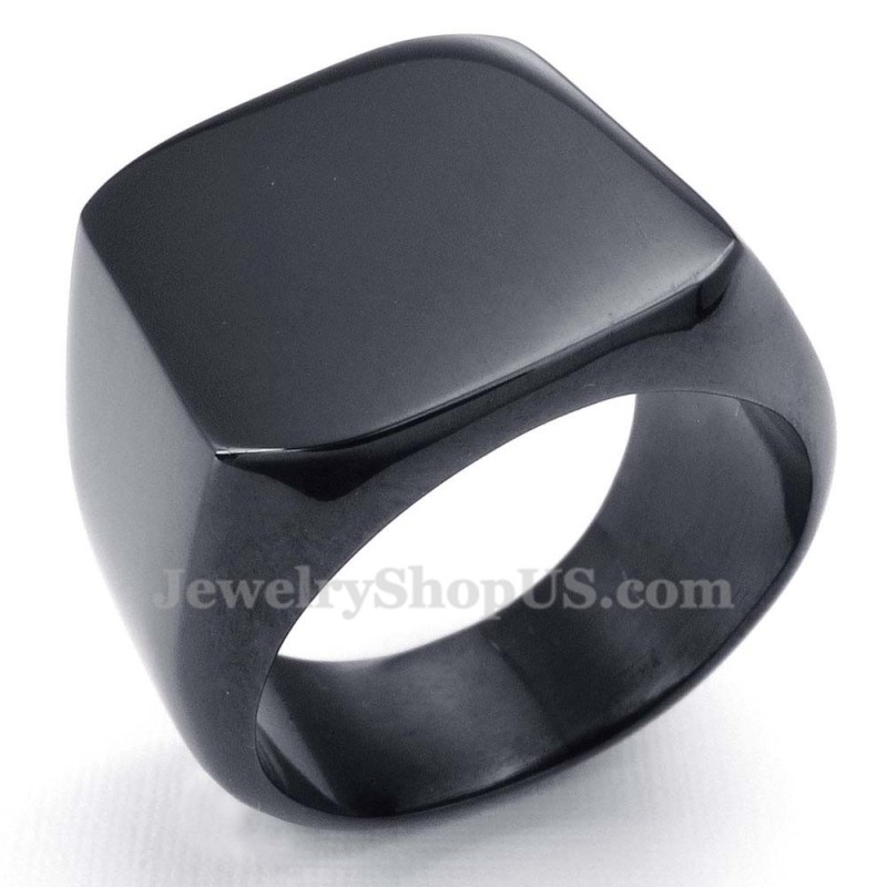 Anello Liscio In Titanio Nero Da Uomo Anello Liscio In Titanio Nero Da Uomo
