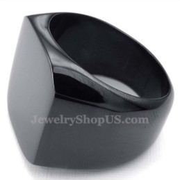 Anello Liscio In Titanio Nero Da Uomo