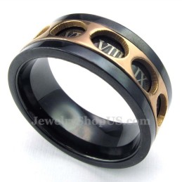 Anello Girevole In Titanio Con Numeri Romani