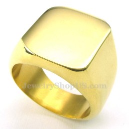 Anello Liscio In Titanio Oro Da Uomo