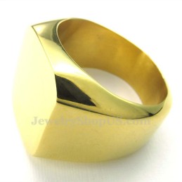 Anello Liscio In Titanio Oro Da Uomo