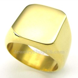 Anello Liscio In Titanio Oro Da Uomo