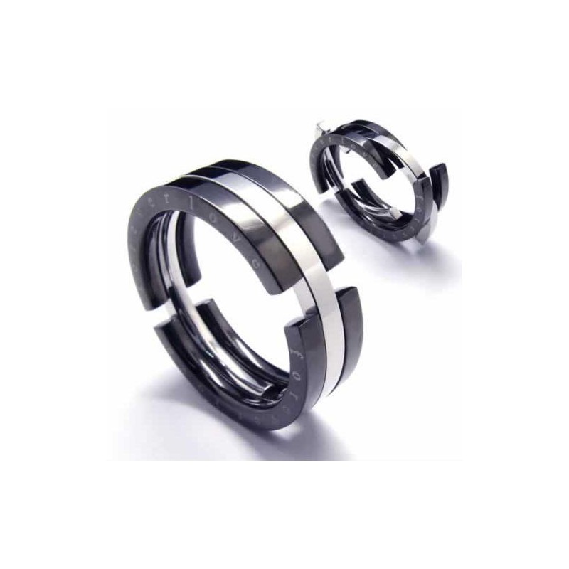 Anello Puzzle In Titanio Nero Da 8 Mm Anello Puzzle In Titanio Nero Da 8 Mm