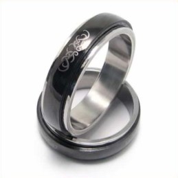 Anello Da Uomo In Titanio Nero Da 6 Mm