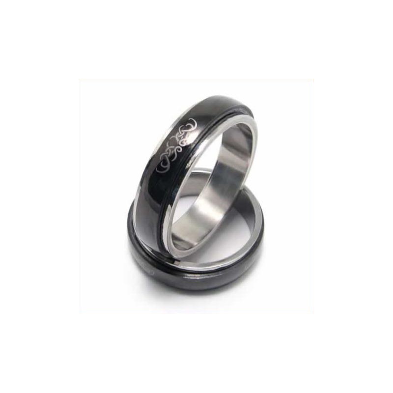 Anello Da Uomo In Titanio Nero Da 6 Mm Anello Da Uomo In Titanio Nero Da 6 Mm