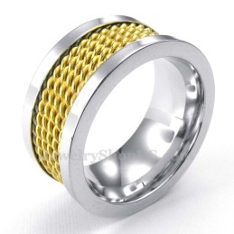 Anello In Filo D'Oro E Titanio