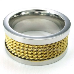 Anello In Filo D'Oro E Titanio