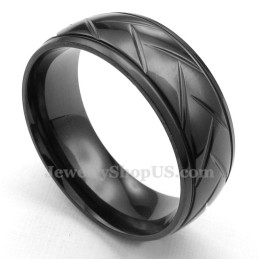 Anello In Titanio Con Fiore Di Hack Nero