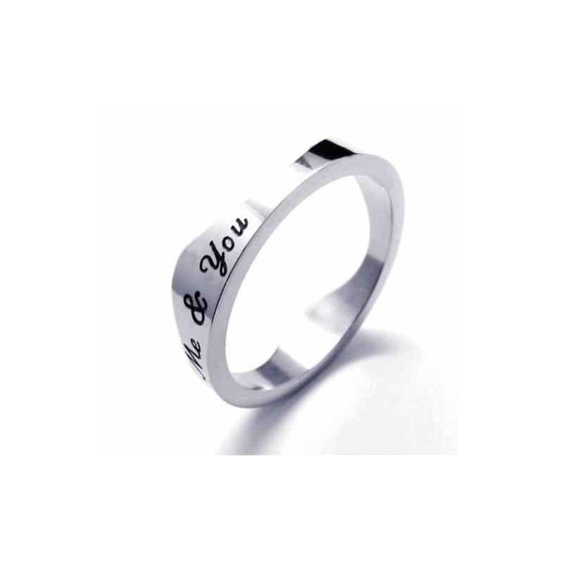 Anello In Titanio You & Me Waves Da 5 Mm Anello In Titanio You & Me Waves Da 5 Mm