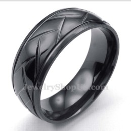 Anello In Titanio Con Fiore Di Hack Nero