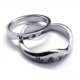 Anello In Titanio You & Me Waves Da 5 Mm