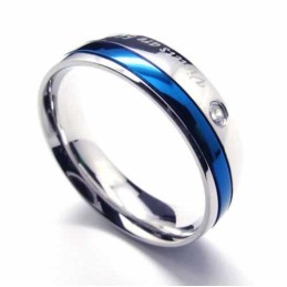 Anello Unisex In Titanio Con Diamanti Da 6 Mm