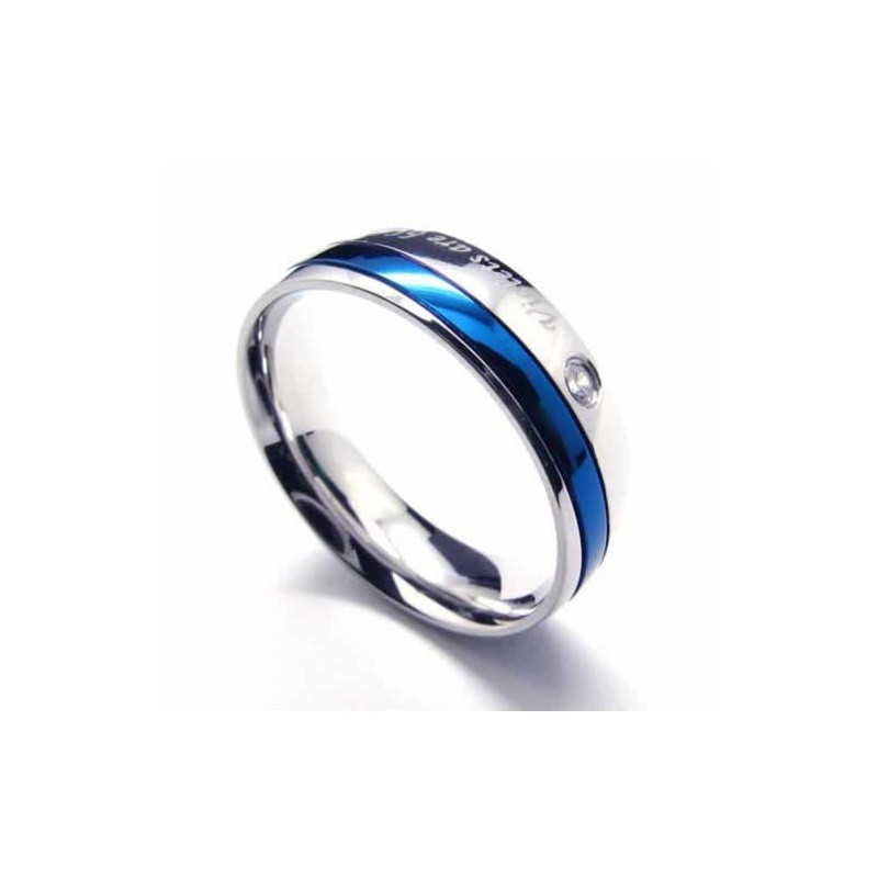 Anello Unisex In Titanio Con Diamanti Da 6 Mm Anello Unisex In Titanio Con Diamanti Da 6 Mm