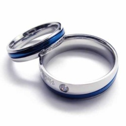 Anello Unisex In Titanio Con Diamanti Da 6 Mm