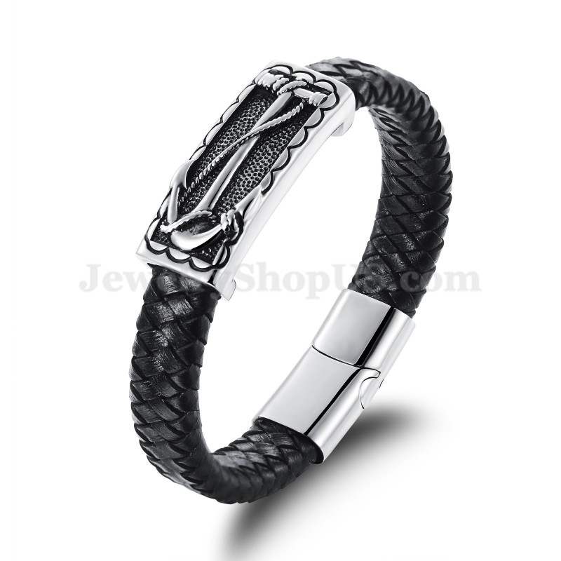 Bracciale In Pelle Di Titanio Da Uomo Squisito C948 Bracciale In Pelle Di Titanio Da Uomo Squisito C948