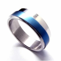 Anello Da Uomo In Titanio Blu Da 6 Mm