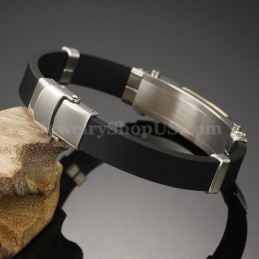 Bracciale In Titanio Con Zirconi Color Oro Da Uomo In Saldo C934