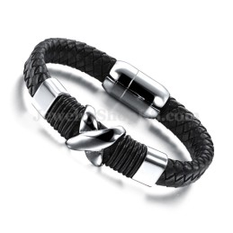 Bracciale In Pelle Di Titanio Da Uomo Alla Moda C902