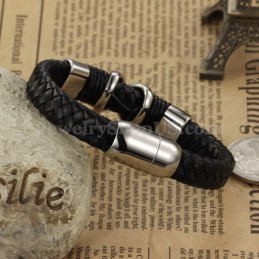 Bracciale In Pelle Di Titanio Da Uomo Alla Moda C902