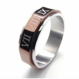 Anello Da Uomo In Titanio Con Numeri Romani Da 7 Mm