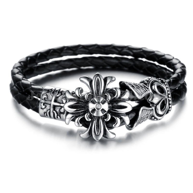 Bracciale In Pelle Di Titanio Da Uomo In Offerta C871 Bracciale In Pelle Di Titanio Da Uomo In Offerta C871