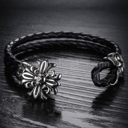 Bracciale In Pelle Di Titanio Da Uomo In Offerta C871