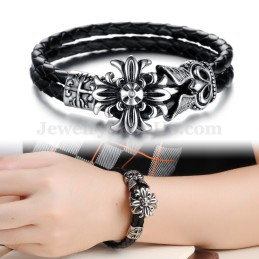 Bracciale In Pelle Di Titanio Da Uomo In Offerta C871