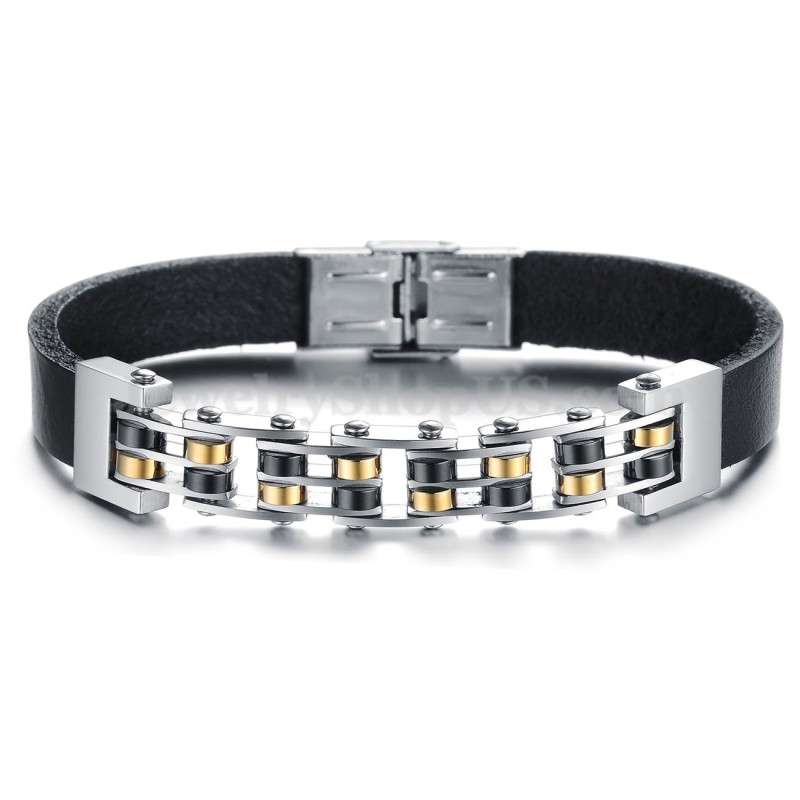 Bracciale In Pelle Di Titanio Da Uomo In Saldo C839 Bracciale In Pelle Di Titanio Da Uomo In Saldo C839